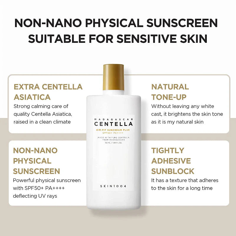 SKIN1004 Madagascar Centella Air-Fit Suncream Plus SPF50+ PA++++ | 50ml | Leichter Sonnenschutz mit beruhigender Centella