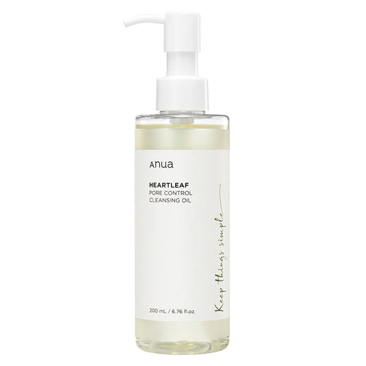 Anua Heartleaf Pore Control Cleansing Oil 200ml – sanftes Reinigungsöl für porentiefe Reinigung, strahlende Haut und Teil der K-Beauty-Routine. Perfekt für empfindliche Haut.